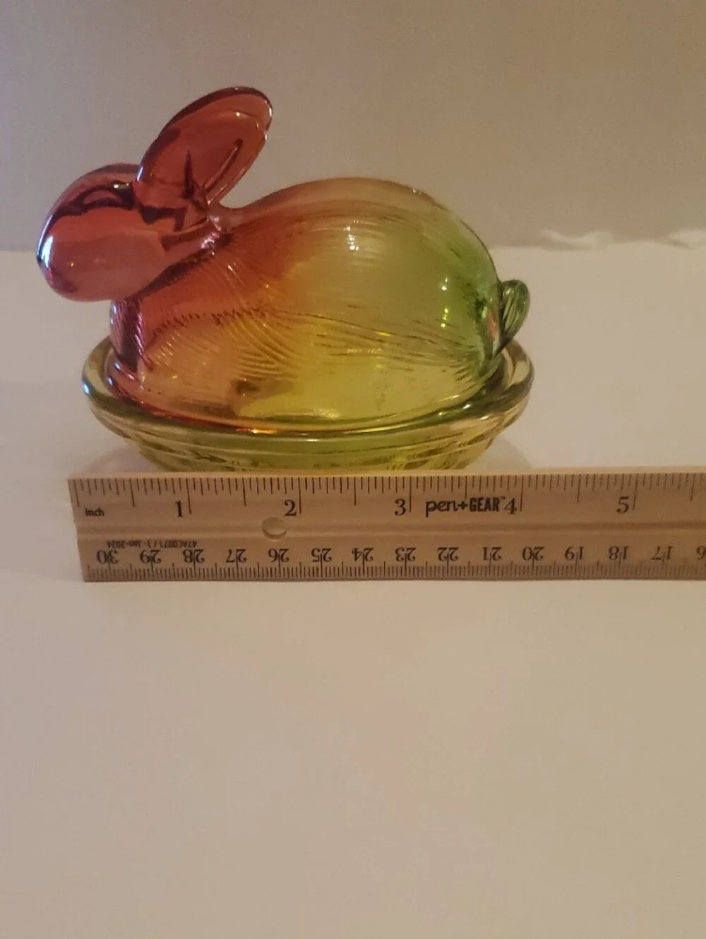 Rainbow Glass Bunny Dish